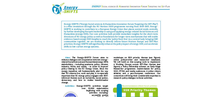 Energy-SHIFTS Factsheet (Spanish)